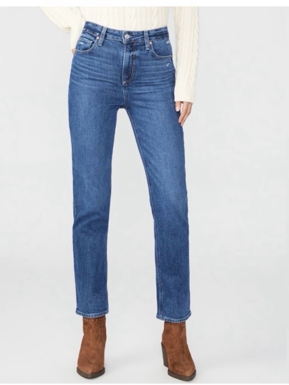 PAIGE Stella High Rise Straight Leg Jeans